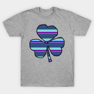 Shamrock Blue Stripes for St Patricks Day T-Shirt